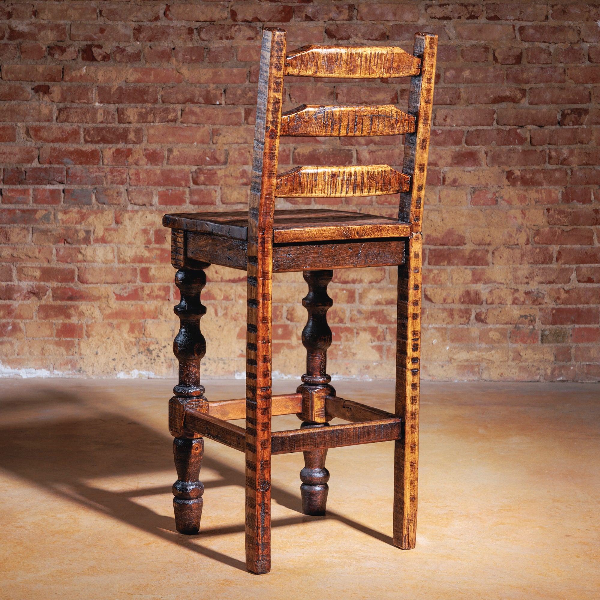 rustic western reclaimed wood bar stool