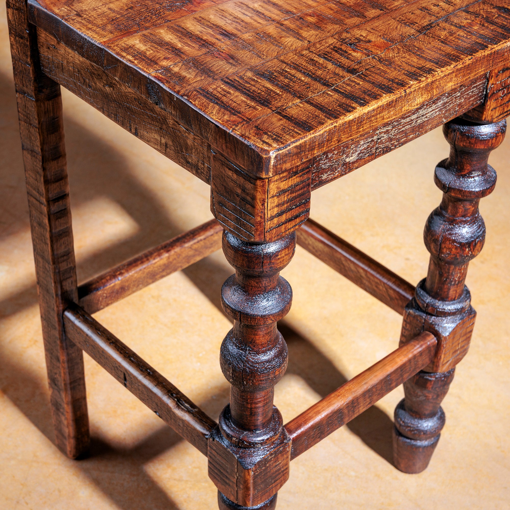 rustic western reclaimed wood bar stool