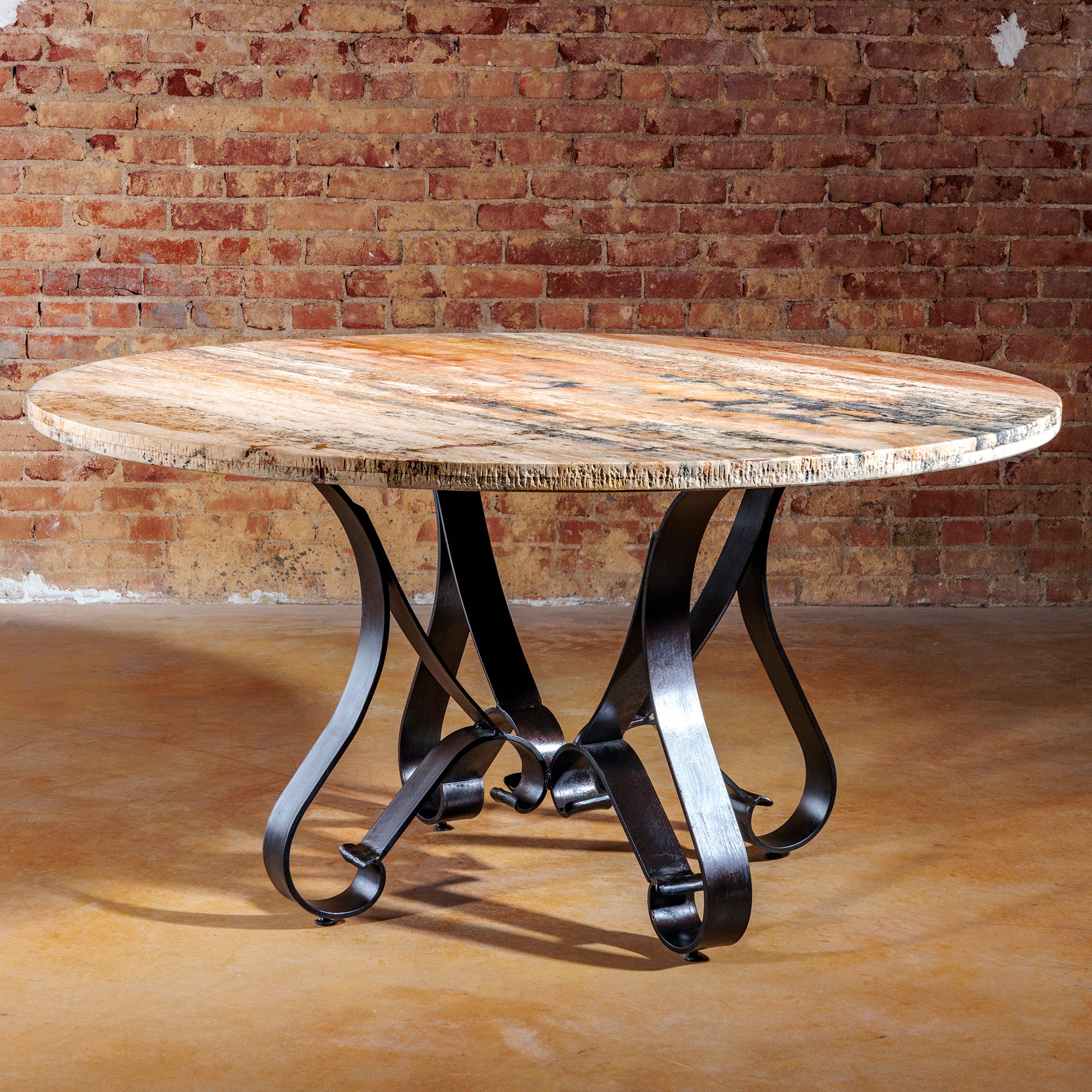 rustic-round-travertine-dining-table