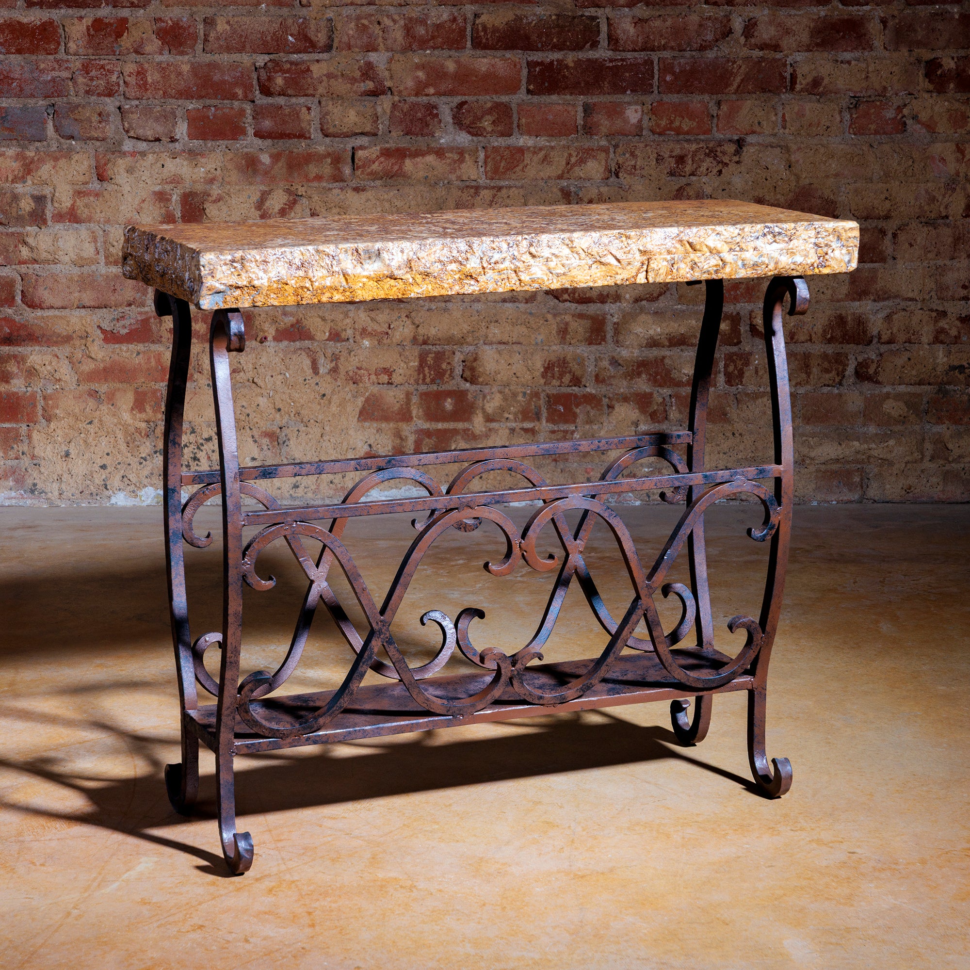 Rustic Travertine Magazine Table