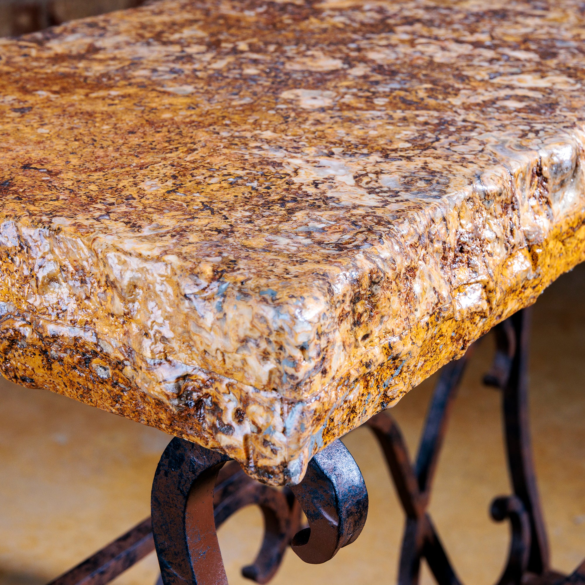 Rustic Travertine Magazine Table