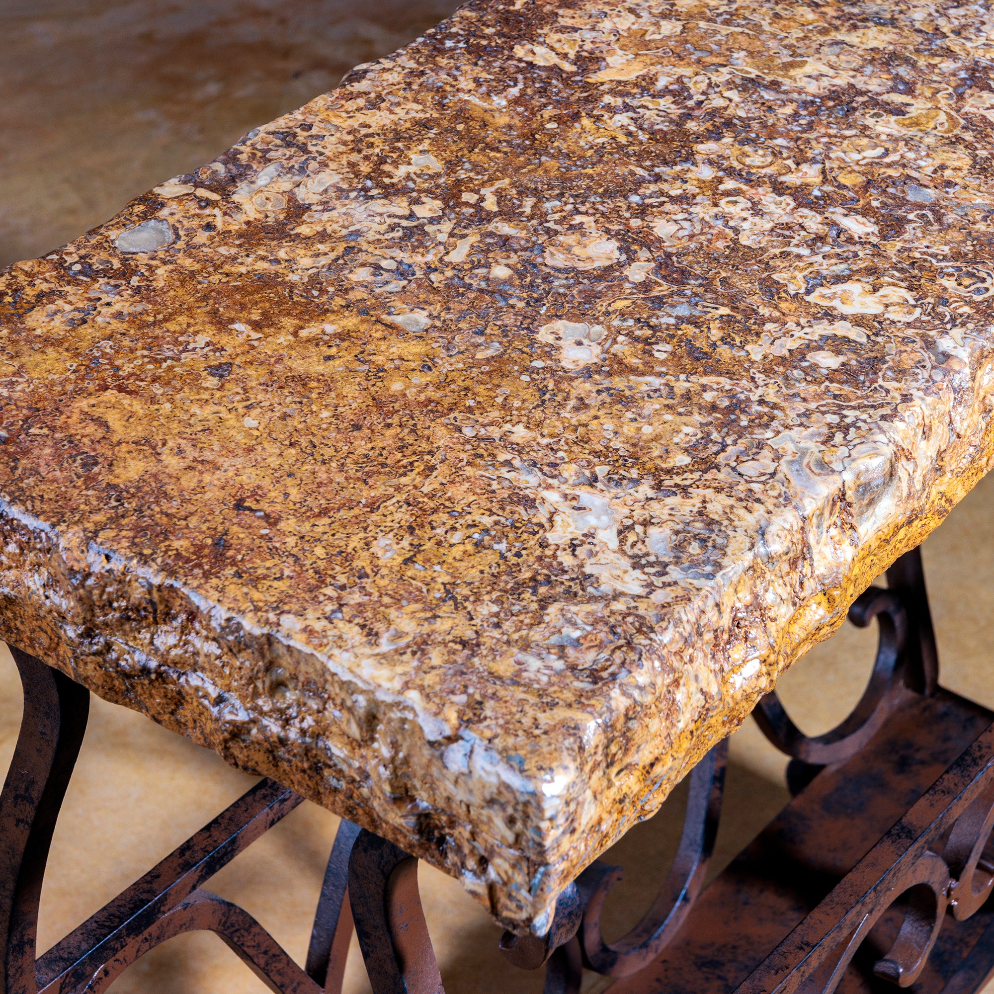 Rustic Travertine Magazine Table
