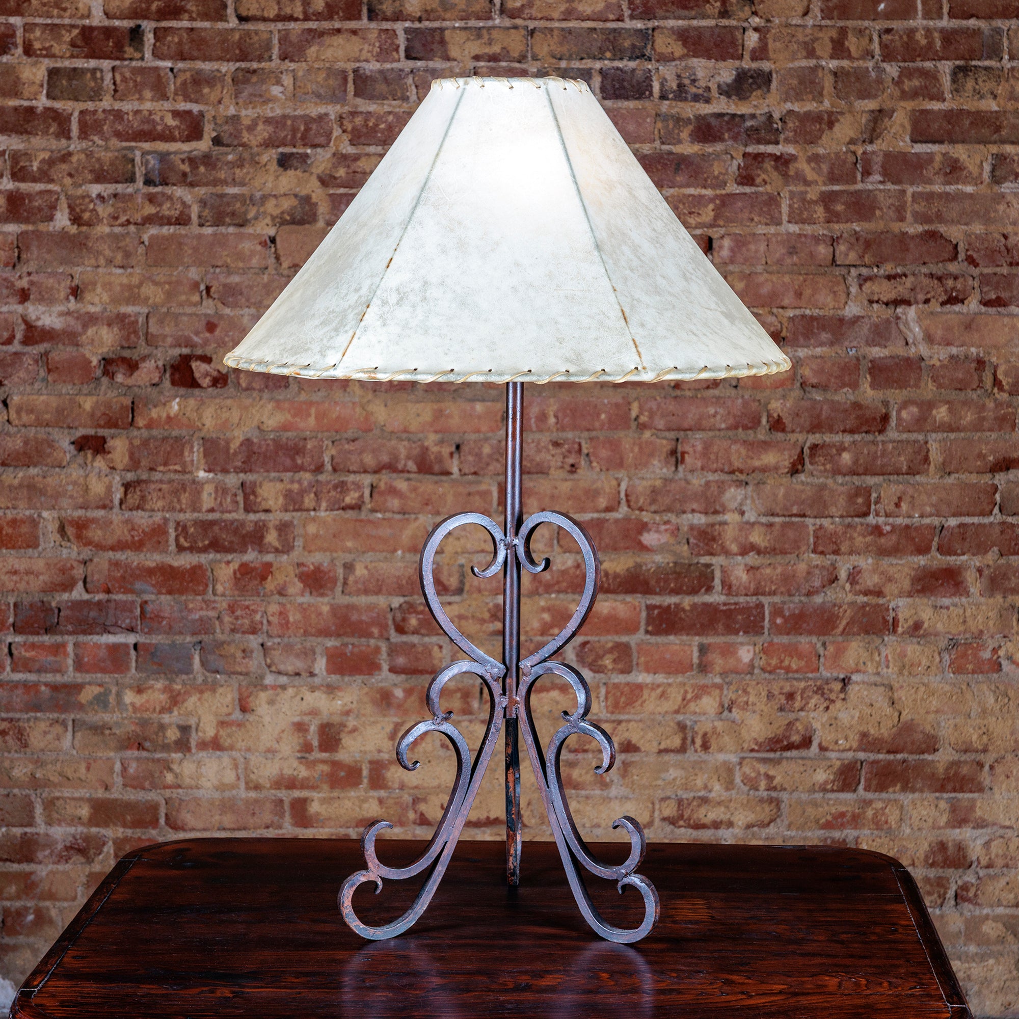 Rustic Hand-Forged Iron Table Lamp | Rustic Wrought Iron Accent Lamps ...