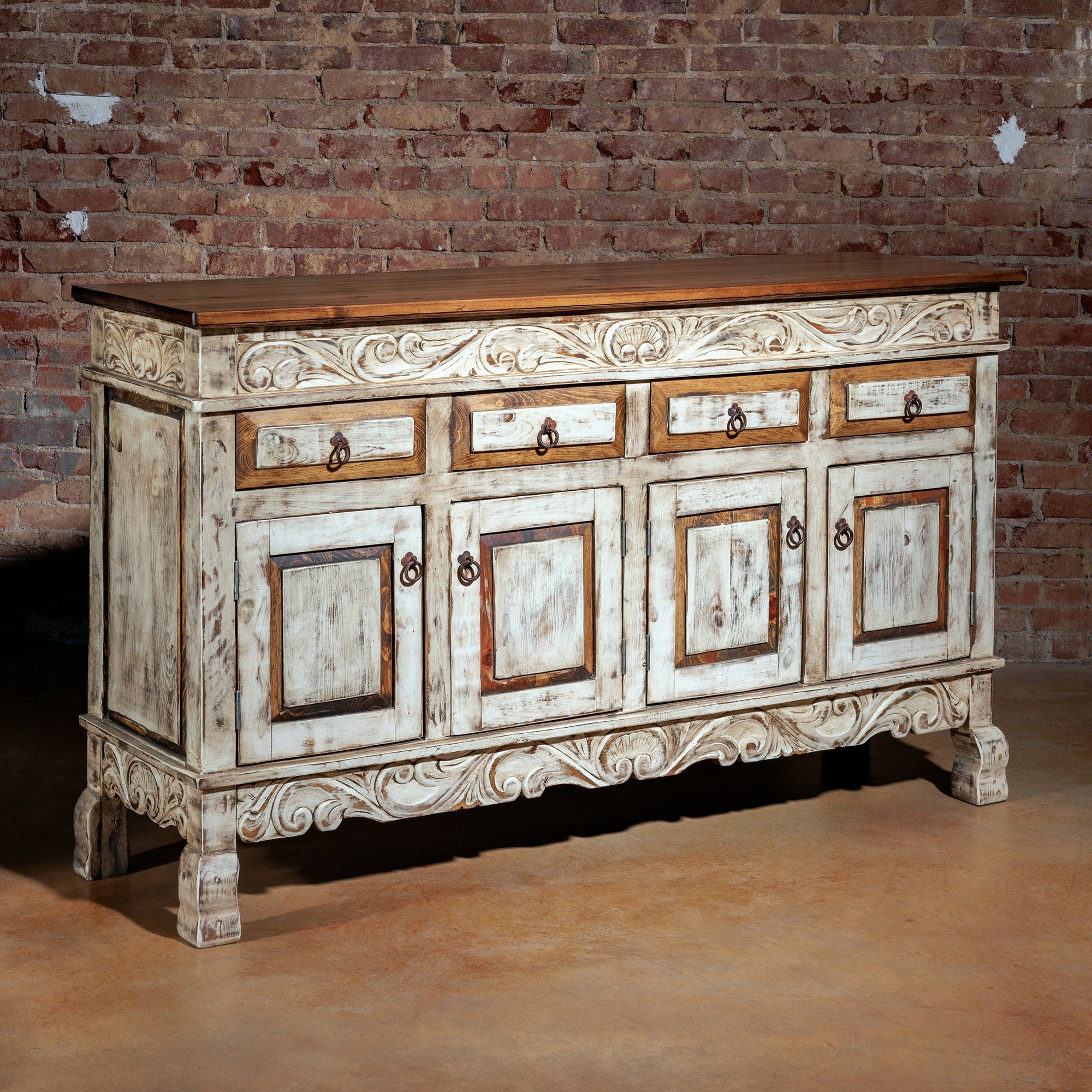 Hero image of Santa Ynez console against rustic brick wall