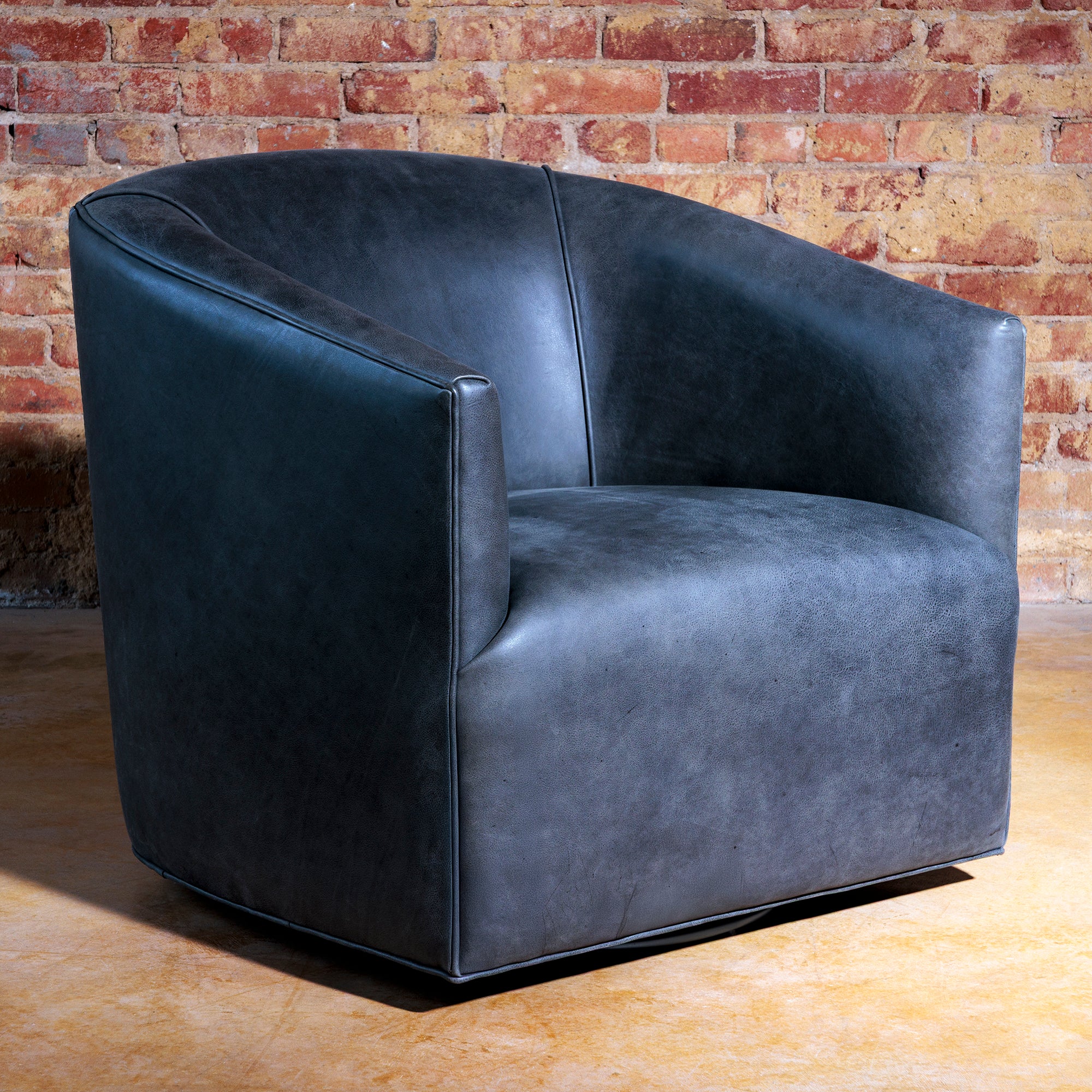 steel gray transitional swivel chair