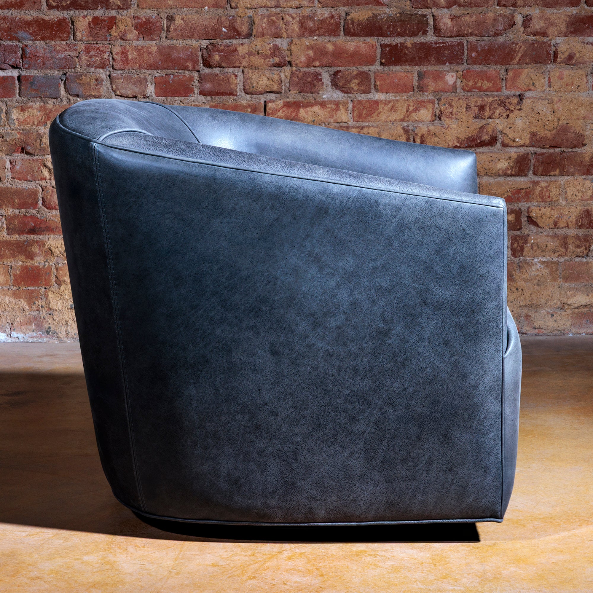 steel gray transitional swivel chair