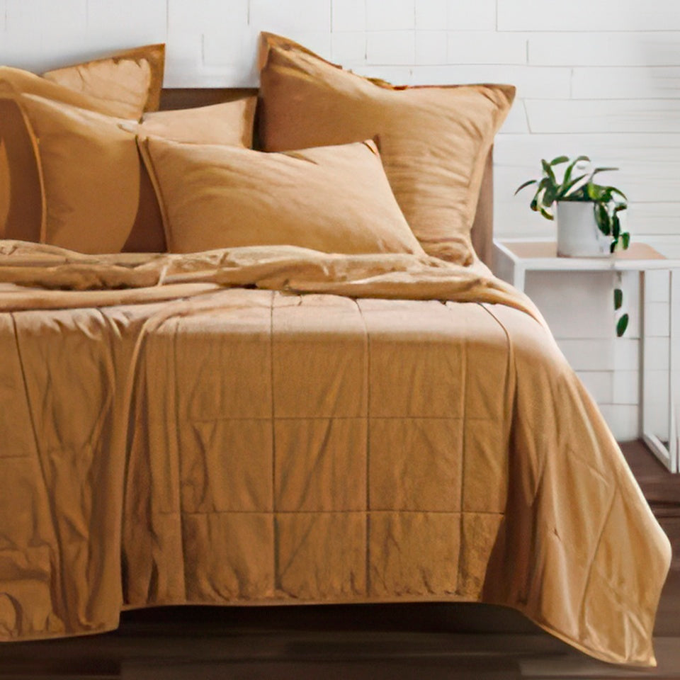 Stonewashed Cotton Canvas Coverlett Set
