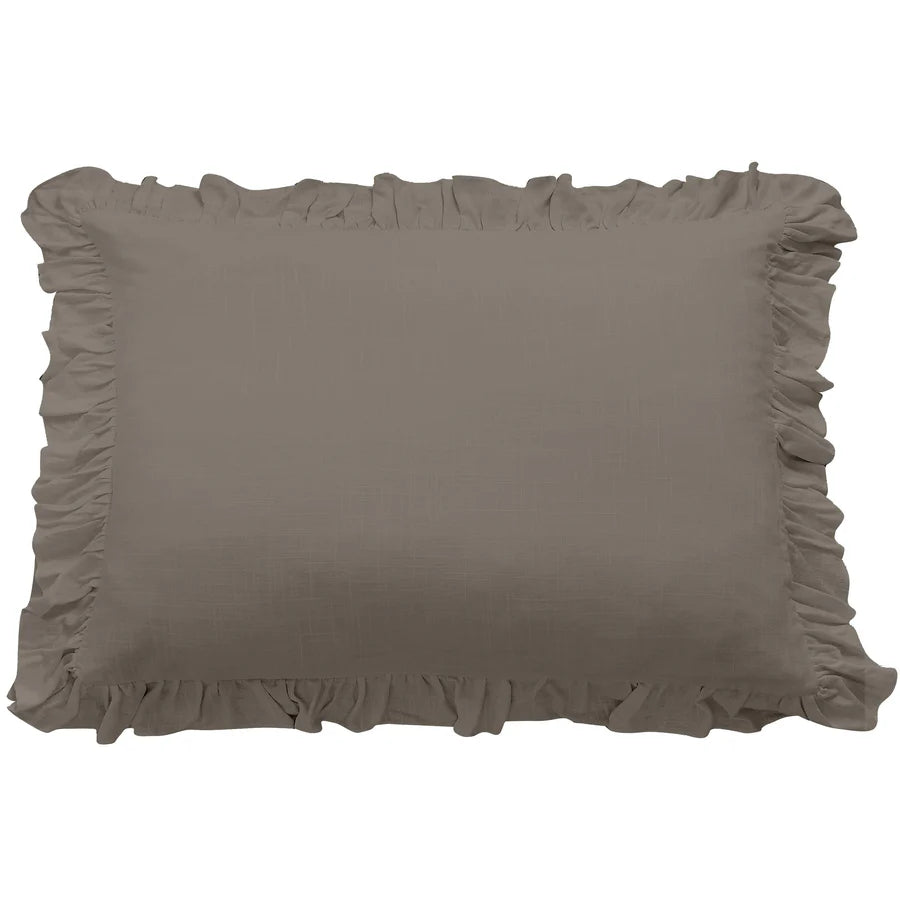 Lily Washed Linen Ruffled Dutch Euro Pillow