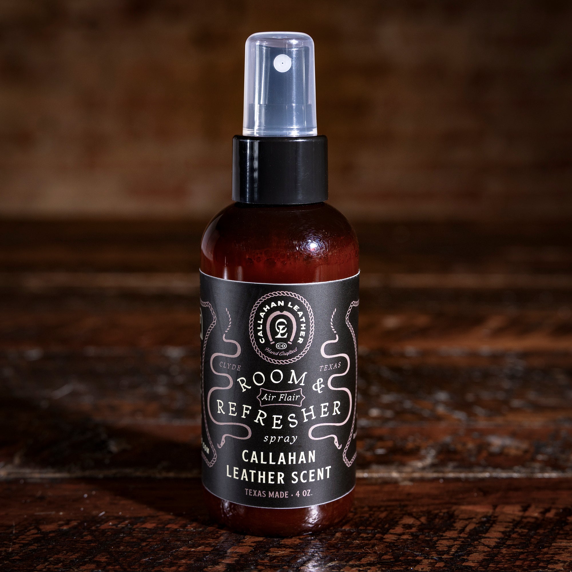 Callahan Leather Room Spray — Texas-made Western air freshener with rich leather scent.