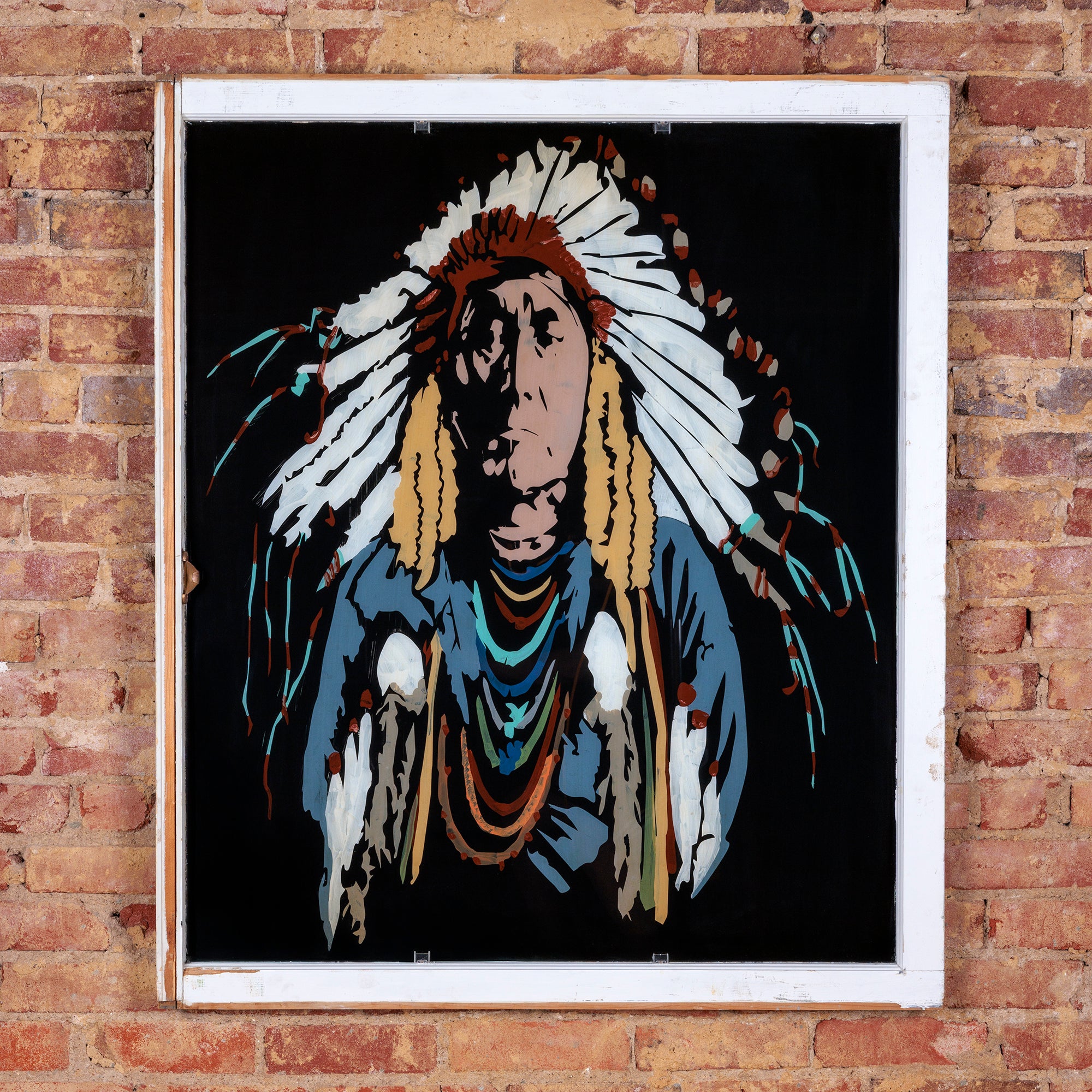 unique western painting of indian chief
