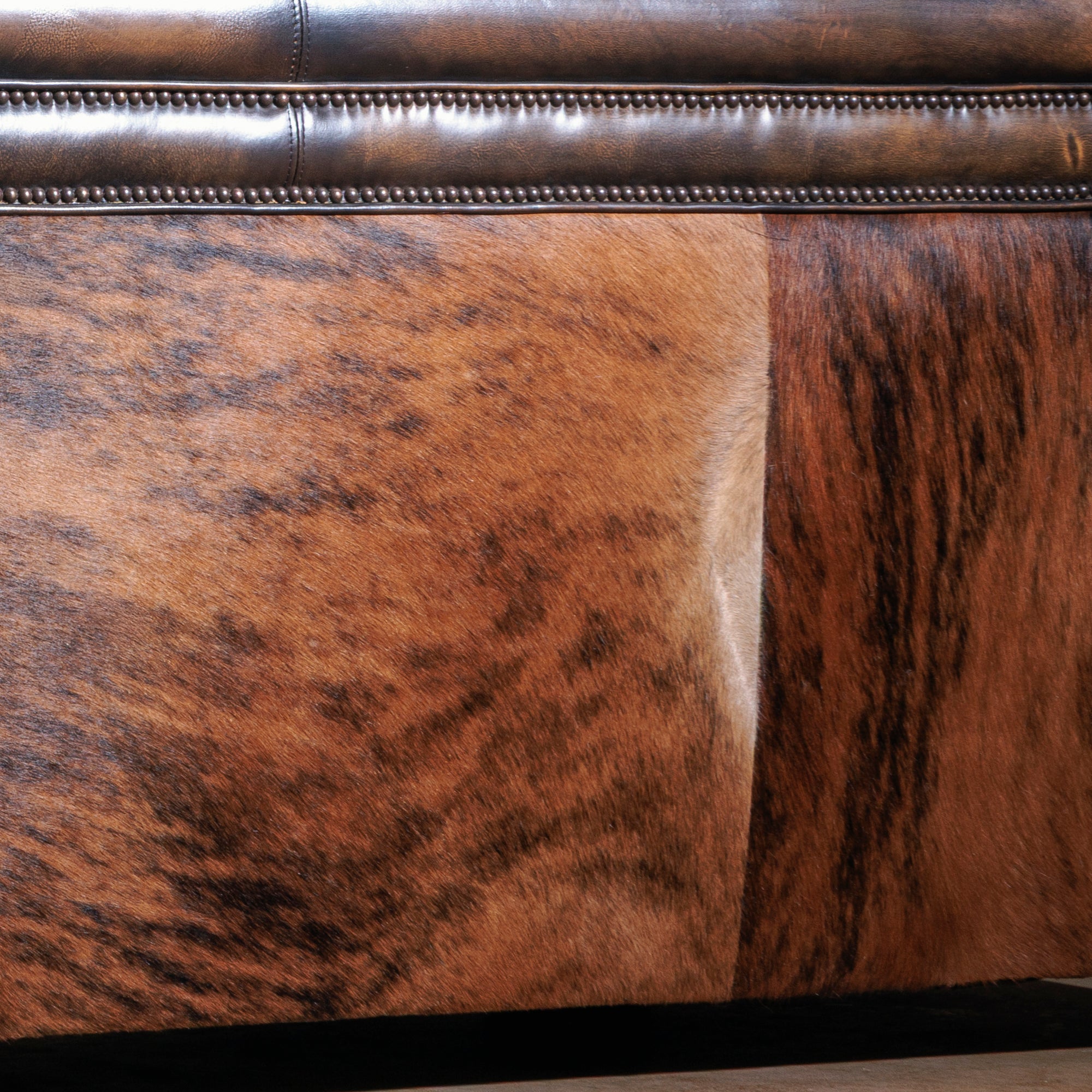 high-end western quilted leather and cowhide sofa