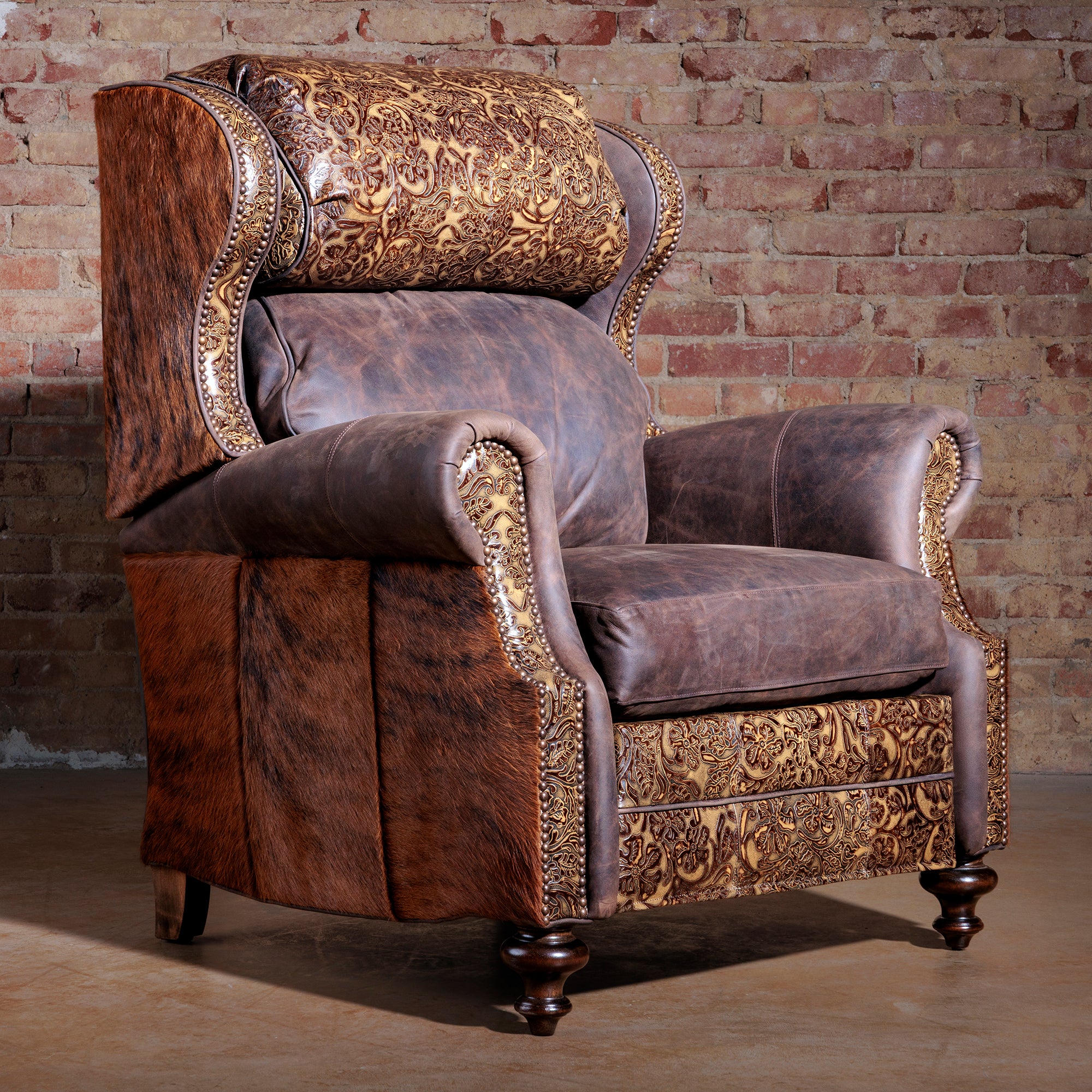 Swivel Recliner Chairs Western Style Recliners Cowboy Tooled