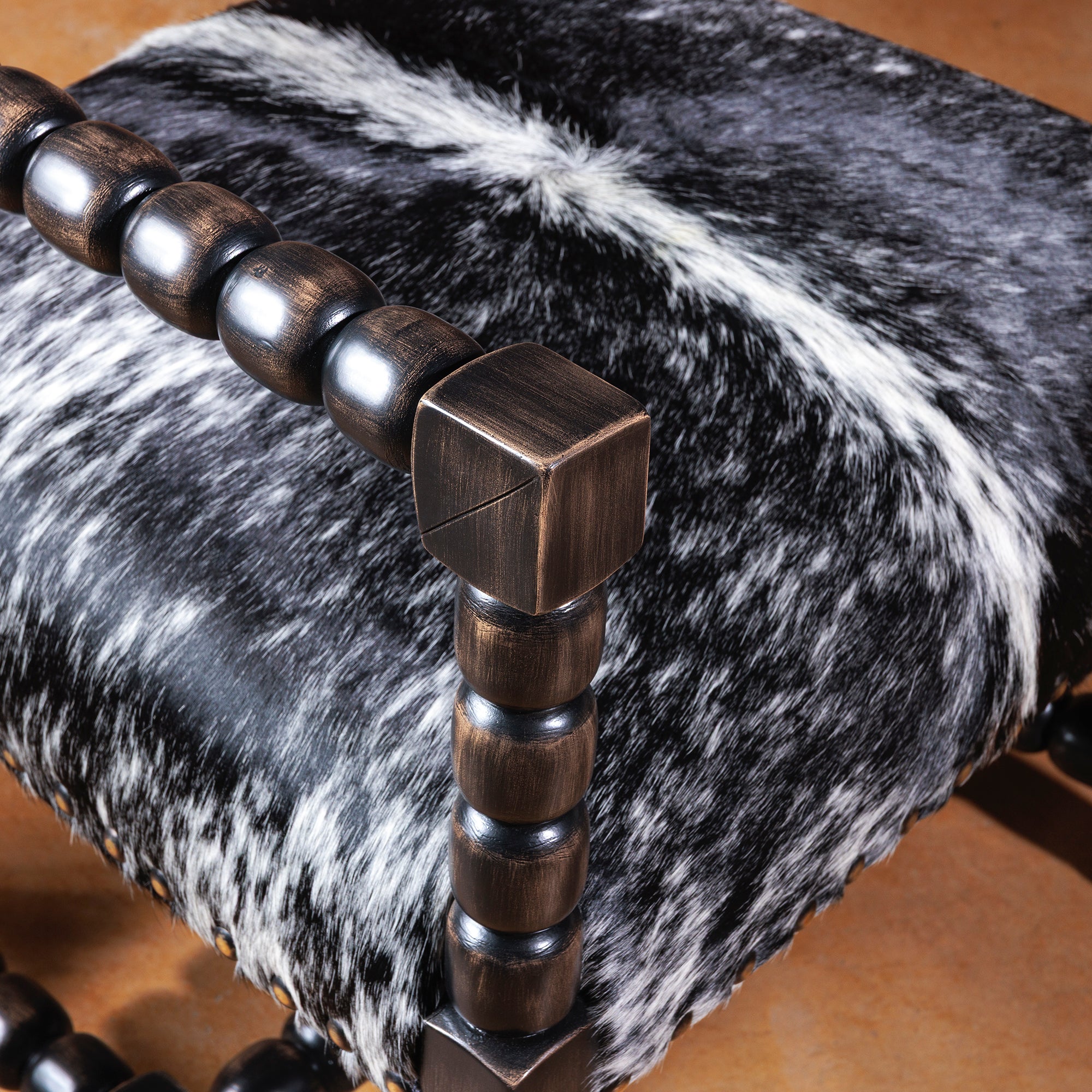 western black and white cowhide accent chair