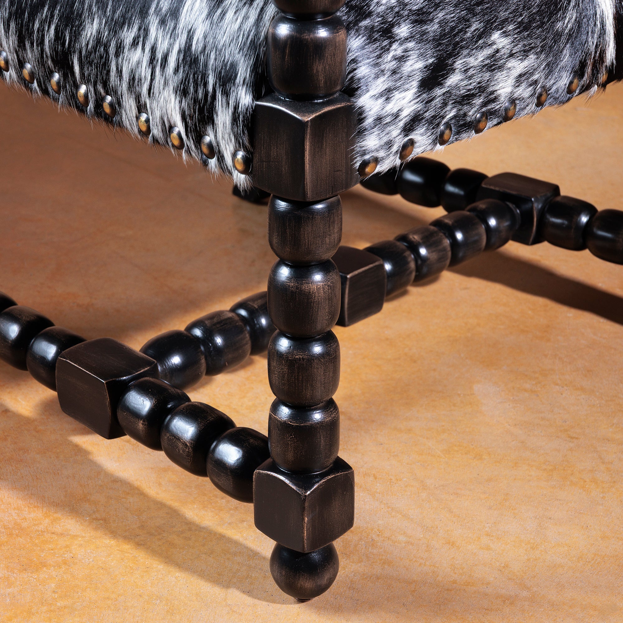 western black and white cowhide accent chair