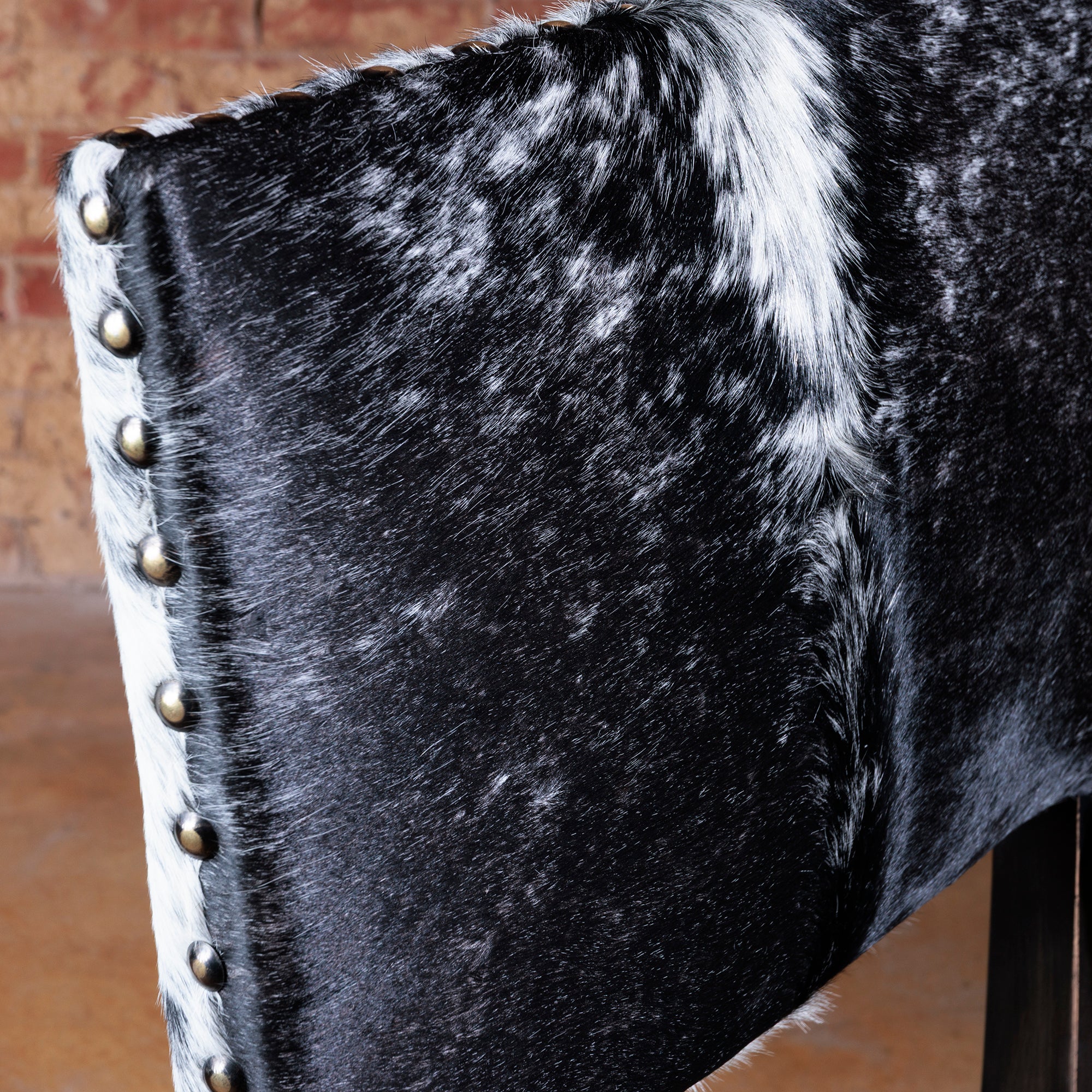western black and white cowhide accent chair