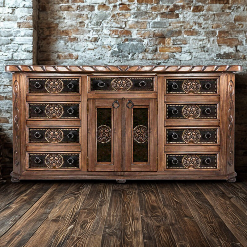 XL Cowhide Rope & Star Dresser