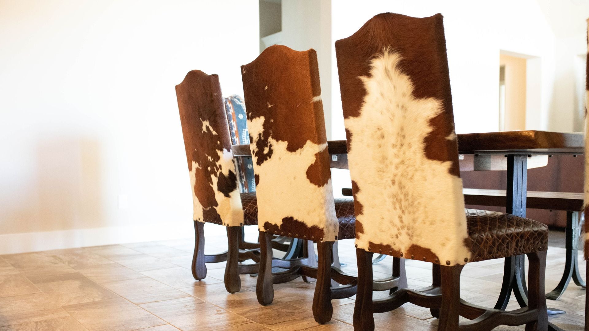 western chairs at kitchen table