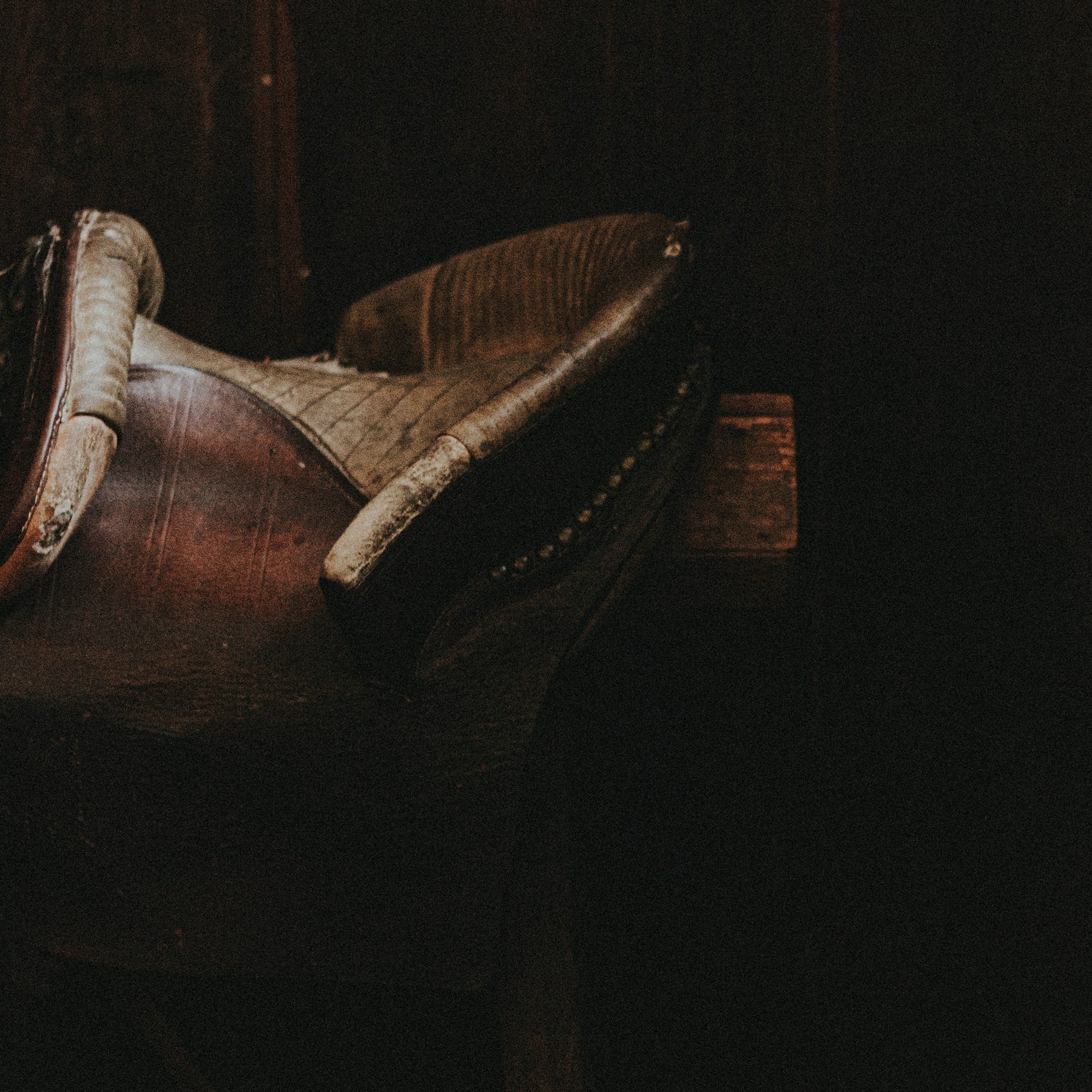 An old Western ranch saddle