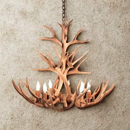Reagan 8 Light Tall Mule Deer Antler Chandelier