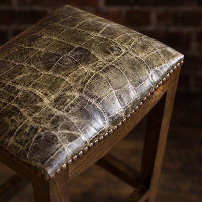 Agave Gator Leather Bar Stool