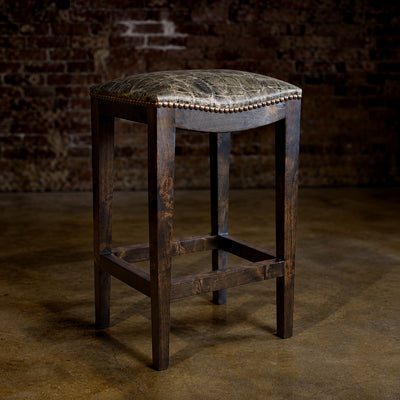 Agave Gator Leather Bar Stool