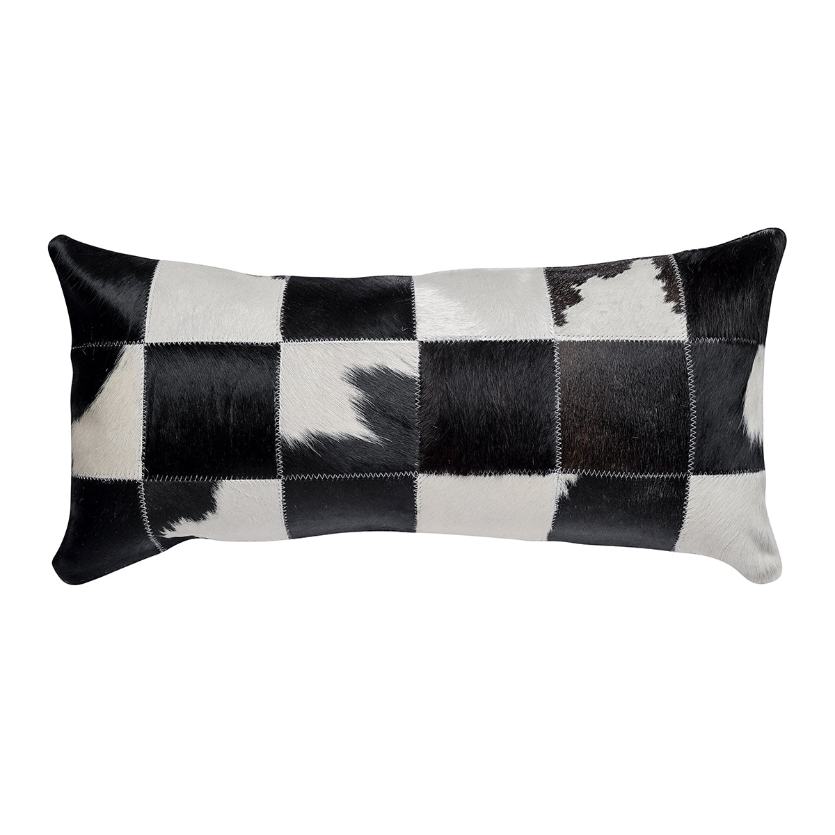 Black and White Cloudy Patch Cowhide Pillow