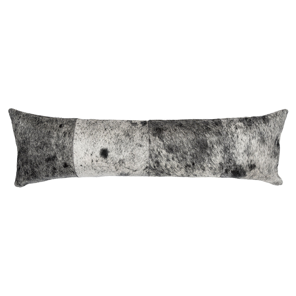 Black and White Salt and Pepper Patch Cowhide Pillow