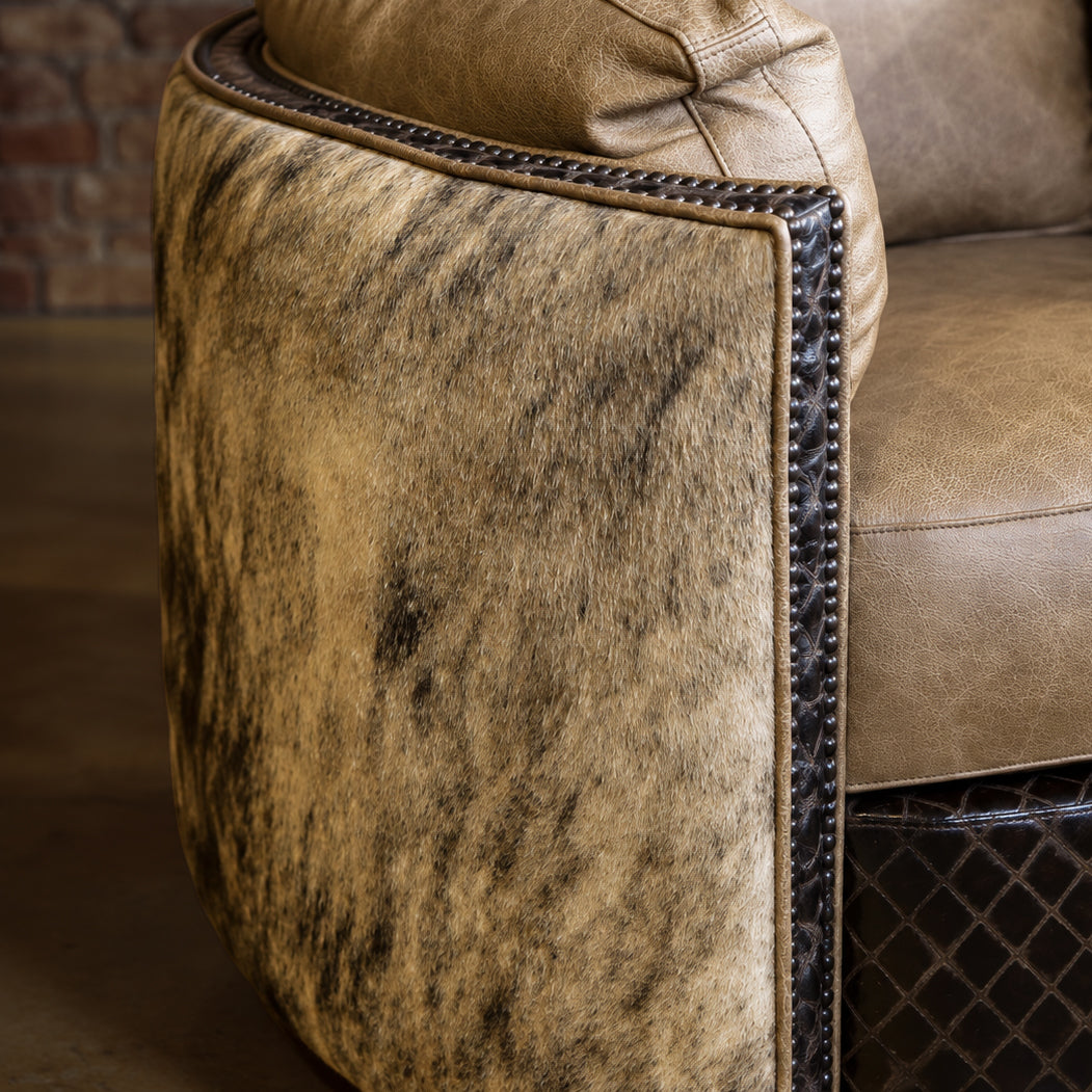 Concho Cowhide Leather Cuddler Recliner