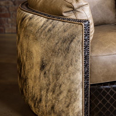 Concho Cowhide Leather Cuddler Recliner