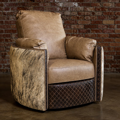 Concho Cowhide Leather Cuddler Recliner
