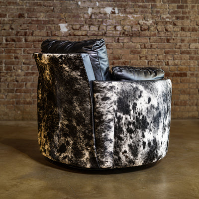 Double R Cowhide Leather Cuddler Recliner