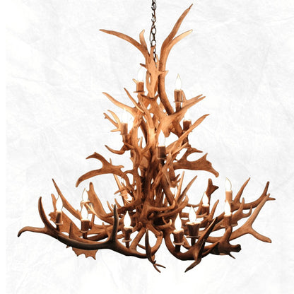 18 Light Elk & Fallow Antler Chandelier