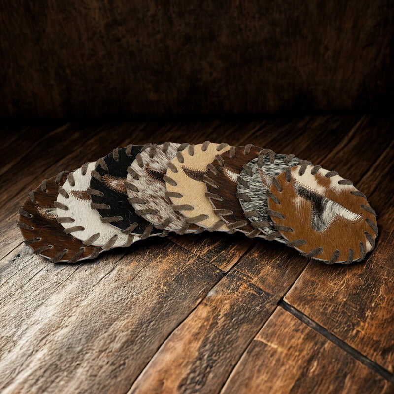 Longhorn Cowhide Coaster