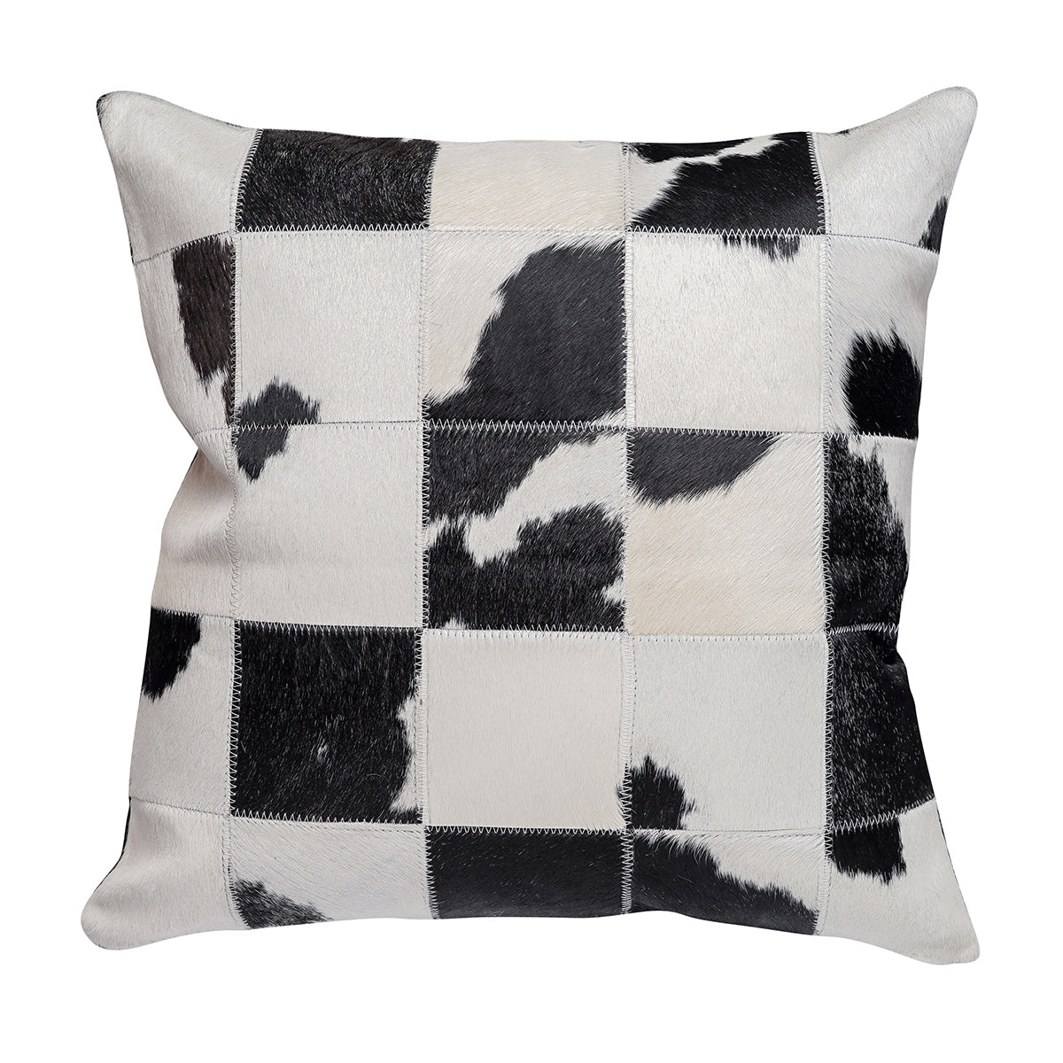Black and White Cloudy Patch Cowhide Pillow