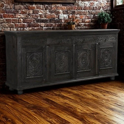 Arabella Antique Black 4 Door 4 Drawer Console
