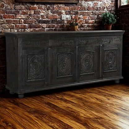 Arabella Antique Black 4 door 4 drawer console