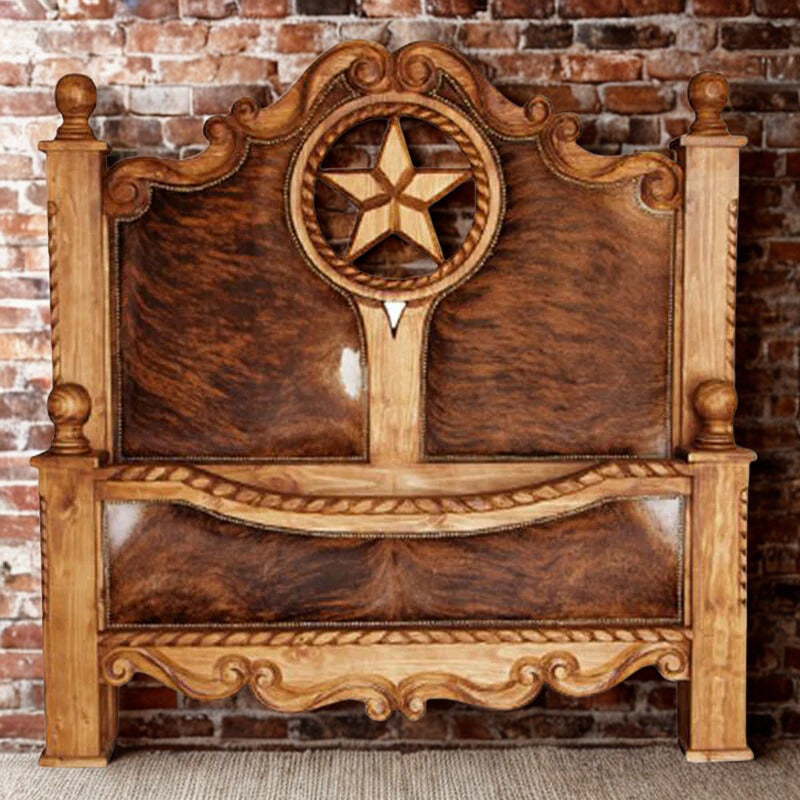 Cowhide Rope Star Bed Frame