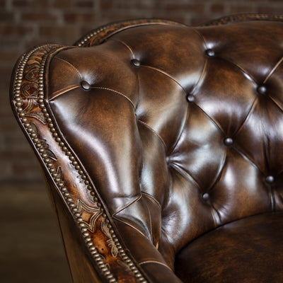 Puglia Coco Leather Swivel Chair