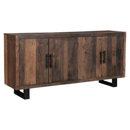 The Frank Sideboard is perfect for adding a classic and rustic touch to your living space. Handcrafted with reclaimed wood and a metal base, this sideboard gives off a cozy and inviting vibe. Enjoy the timeless beauty of rustic design in any room.