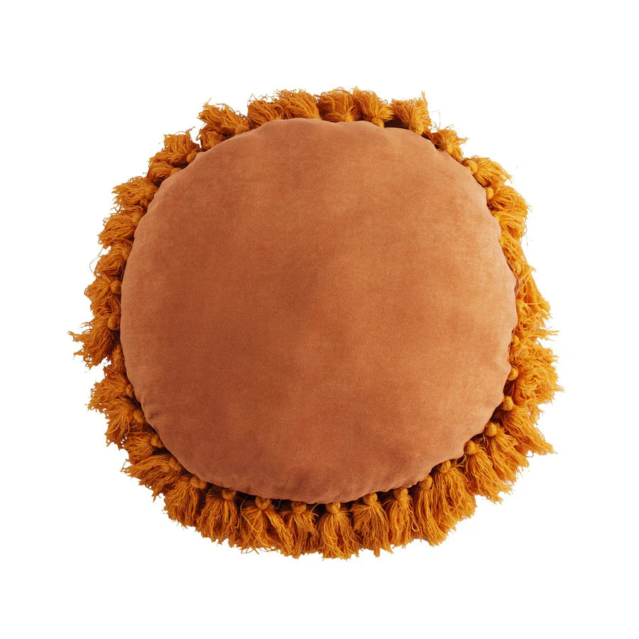 Aria Round Pillow With Tassles