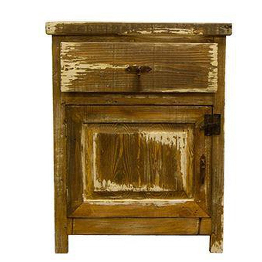This antique white nightstand is crafted with solid reclaimed wood and finished with a charming white wash for a timelessly rustic look. The perfect addition to any bedroom, it is designed to last for generations to come.