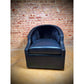 Black Beaver Pelt & Black Leather Accent Chair