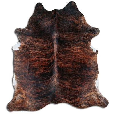 Authentic Brazilian cowhide rug with unique brindle pattern