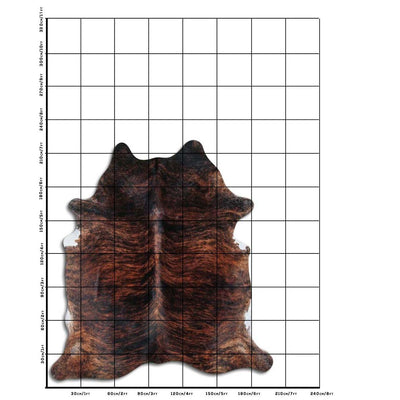 Authentic Brazilian cowhide rug with unique brindle pattern