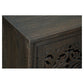 The Caprice Distressed Black 4 Door Console exudes expert craftsmanship with its hand-carved doors made of durable mango wood. This unique piece adds a touch of sophistication to any space, while providing ample storage space. Elevate your home decor with this stunning console.