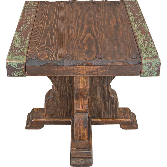 The Copper Canyon End Table is the perfect addition to any living room. Constructed from reclaimed wood and complemented by copper edged accents, this end table will add a hint of rustic sophistication to any space. The sturdy design makes it a durable piece for years to come.