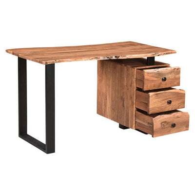 Add a modern rustic touch to your home office with the Crestone Live Edge Desk. This industrial desk is made with acacia wood and metal base to create a striking look with a live edge for a unique touch. Perfect for anyone who loves the beauty of nature, yet appreciates a modern aesthetic.