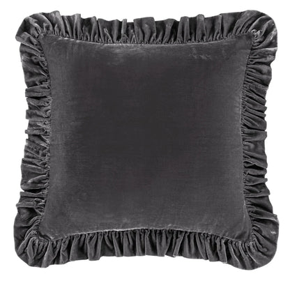 Stella Faux Silk Velvet Ruffled Euro Sham