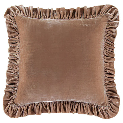Stella Faux Silk Velvet Ruffled Euro Sham