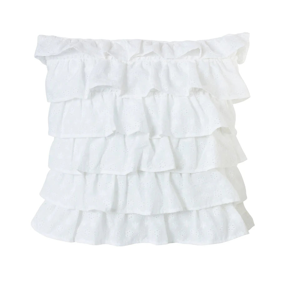 Salado Tiered Ruffled Eyelet Pillow